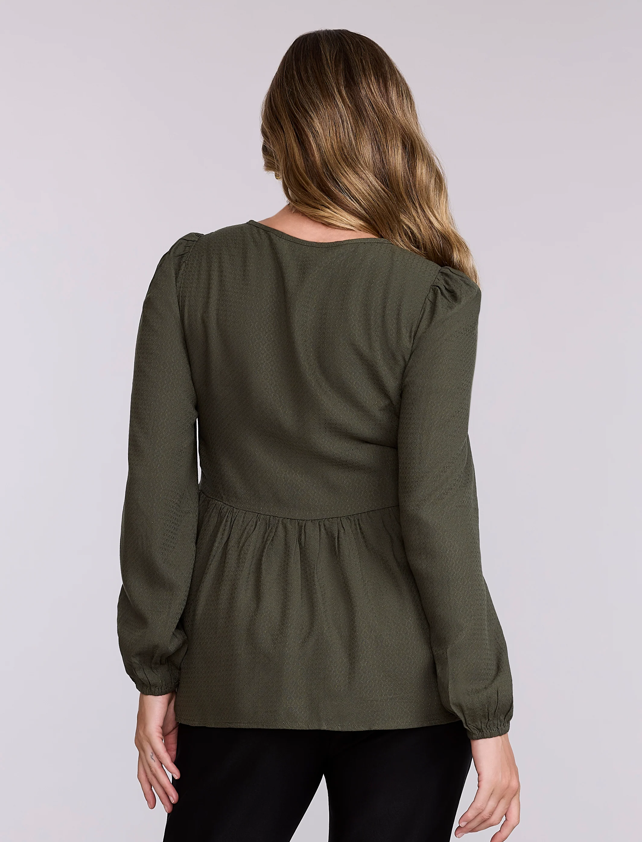 Long Sleeve Keyhole Blouse - Fallshirt